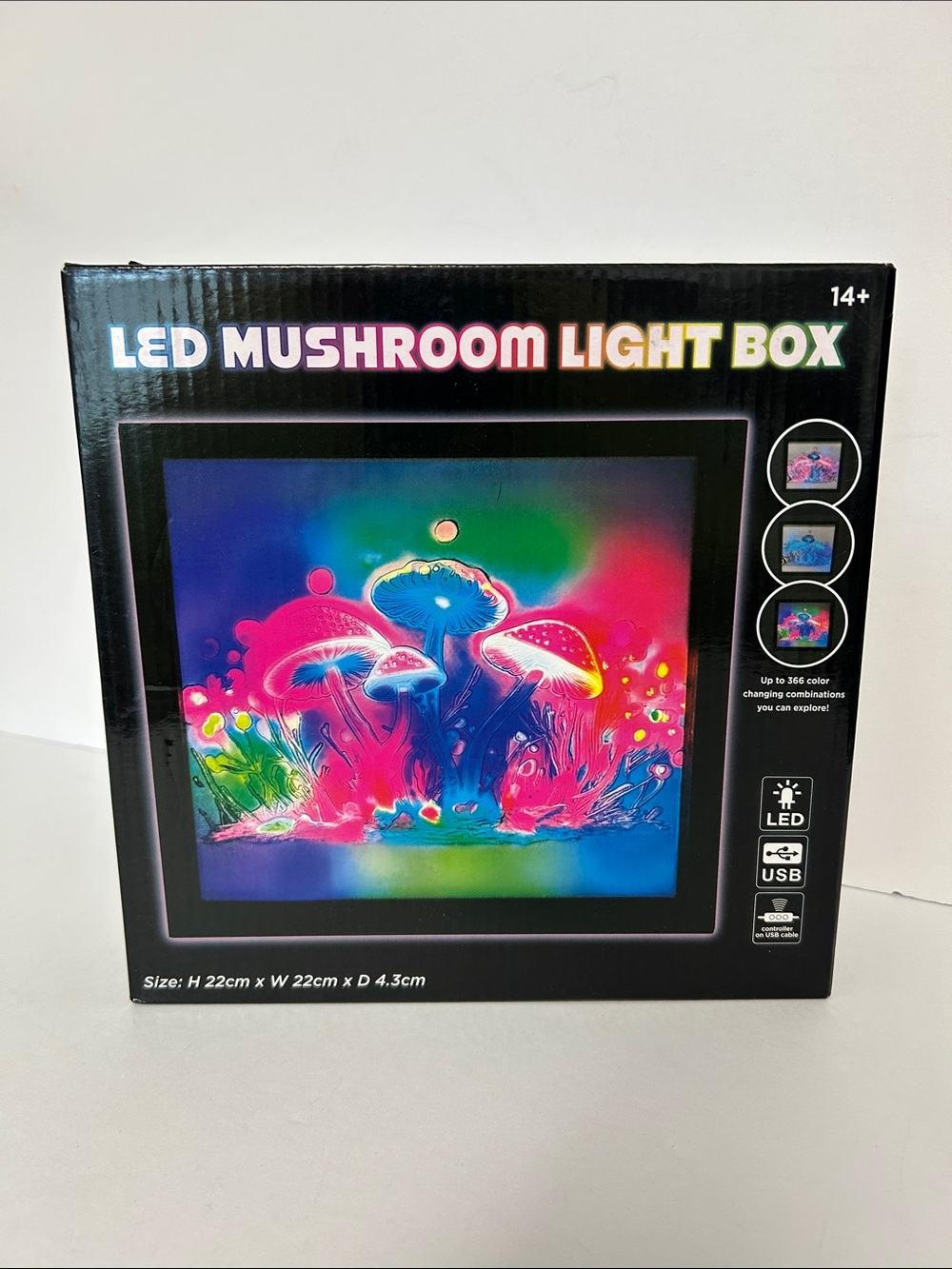 Island Dogs NOB Neon LED Mushroom Plants Light Box  USB Controller On USB Cable